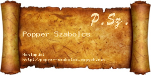 Popper Szabolcs névjegykártya